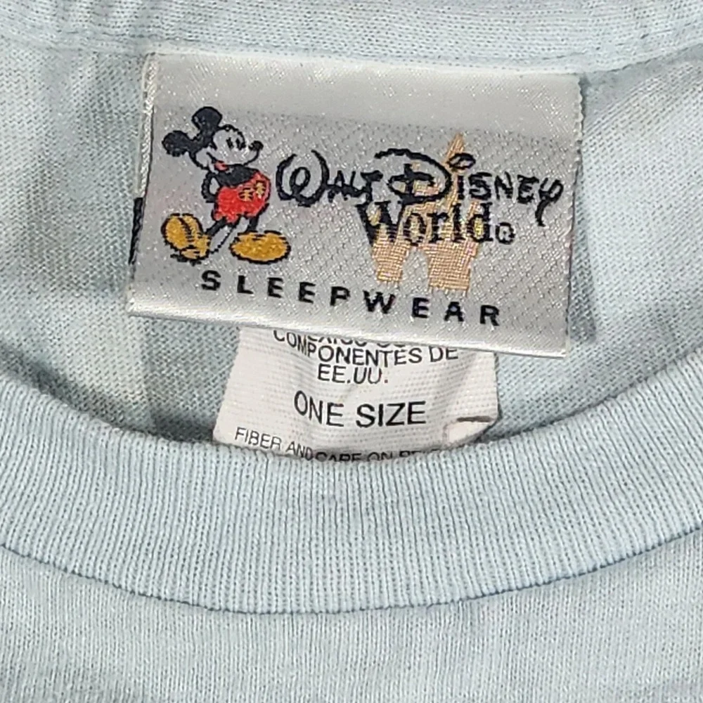 VTG 90's Disney Tinker Bell Nightshirt Womens OS Blue Glitter Pampered Pixie - Picture 13 of 16